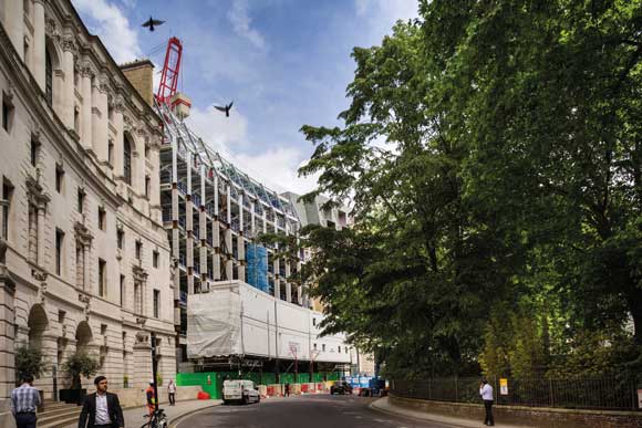 A modern structure has been seamlessly set into Finsbury Circus