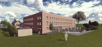 Exterior visualisation of the new school