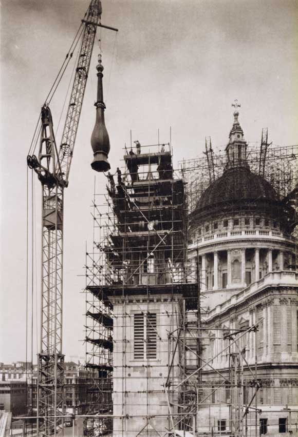 The main image shows St. Paul’s Cathedral and St. Augustine’s Church undergoing the operations described.