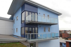 Balconies were brought to site fully assembled and bolted to the main frames