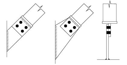 Fig 1: Gusset plates supported on one edge only