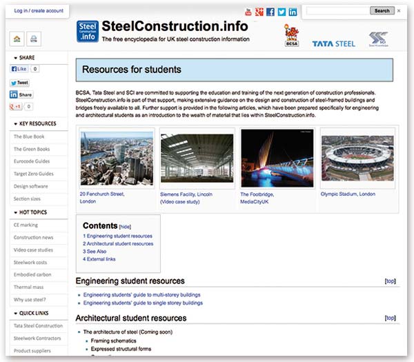 Students page added to steel encyclopedia