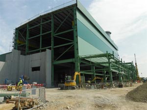 Cladding systems are installed to the turbine hall