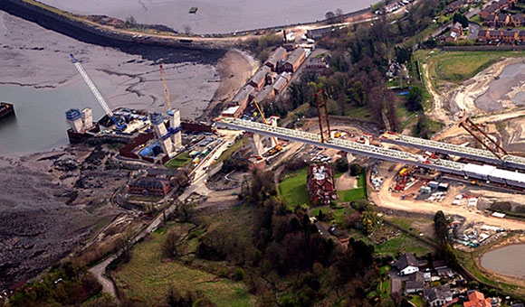 The south approach viaduct under way