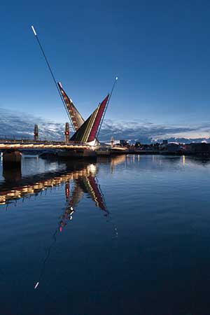 The bridge provides a new landmark for Poole harbour