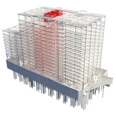 A model of the 15-storey commercial development