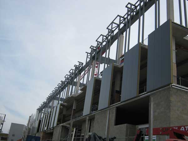 Steelwork supports the distinctive cladding system