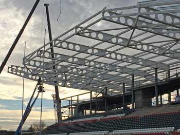 The company supplied the roof beams for Leicester Tigers’ new stand