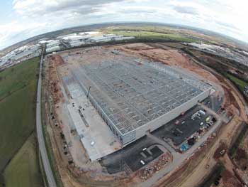 The Bardon site takes shape with the Amazon warehouse