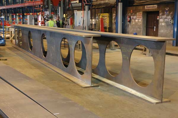 Steelwork destined for Leicester Tigers’ rugby stadium