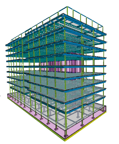 Steel design model showing the extensive use of cellular beams
