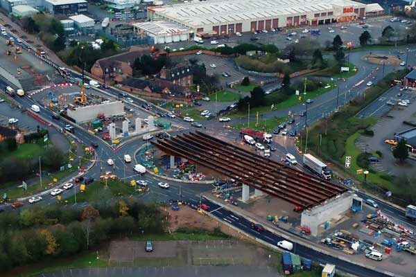 Steel beams installed for Coventry flyover