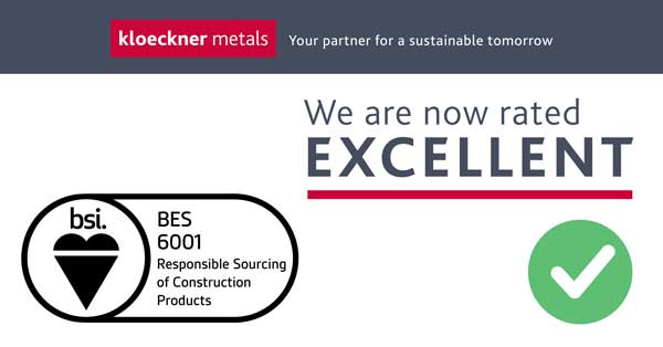Kloeckner Metals achieves Excellent Responsible Sourcing rating