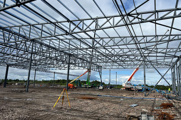 Factory rising up on former steelworks site