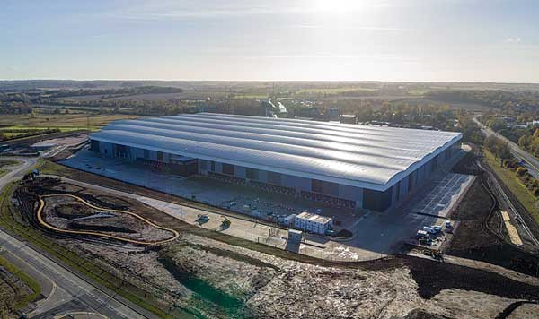 Steel-framed warehouse for The Range completes in Suffolk