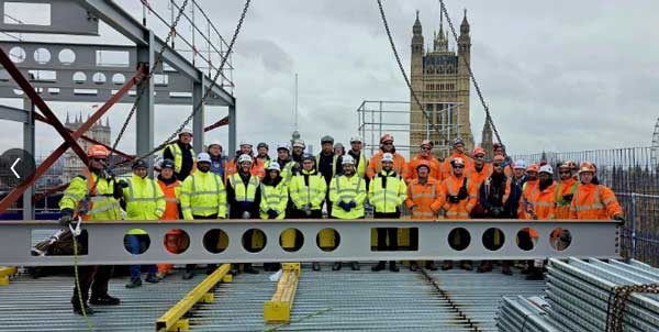 The Smith project team celebrate steel frame completion