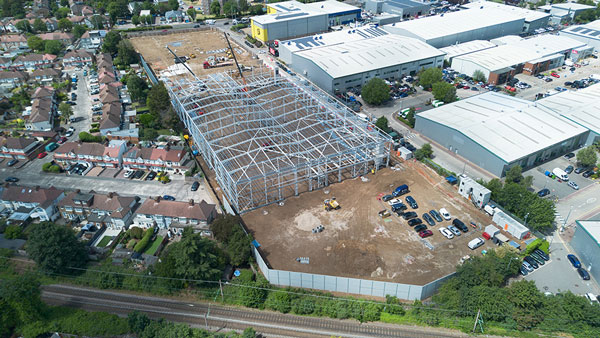 Steel progressing on Enfield logistics park Steel progressing on Enfield logistics park