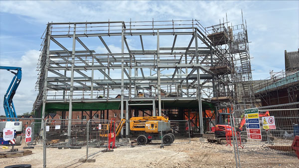 Steelwork up for town centre redevelopment