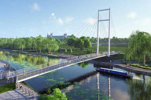 New River Nene pedestrian bridge underway 